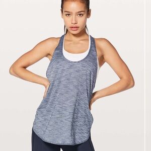 Lululemon 105 F Singlet Size 4 perfect condition no flaws Heathered Shadow Blue